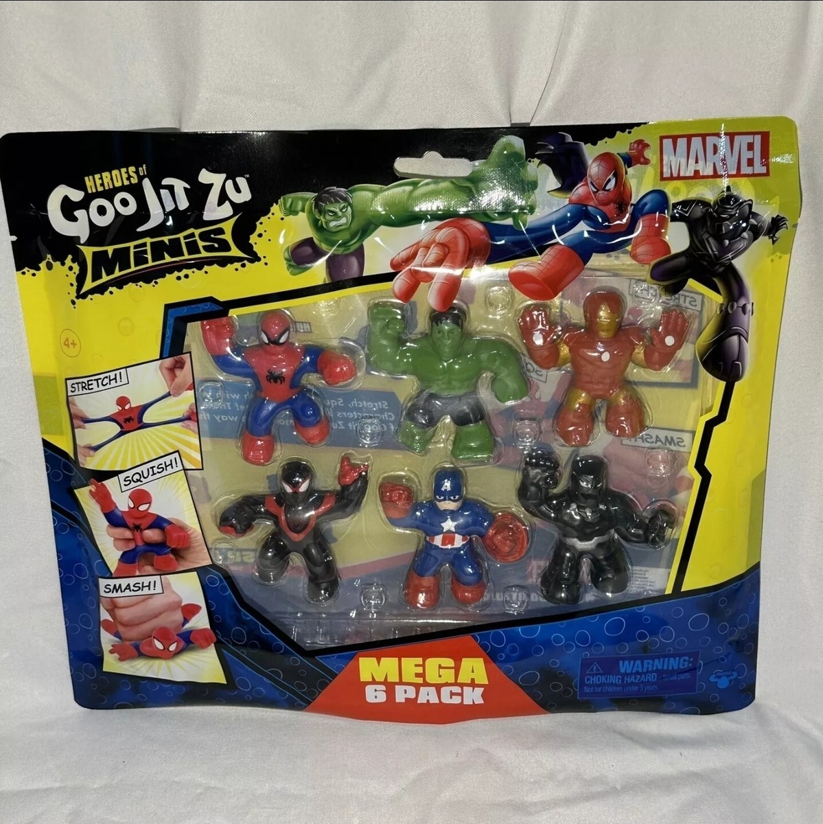 Heroes of Goo Jit Zu Minis - Marvel Mega 6 Pack Spiderman Hulk