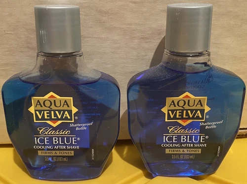 LOT (2) Aqua Velva After Shave Classic Ice Blue Soothes & Refreshes Skin 3.5 Oz