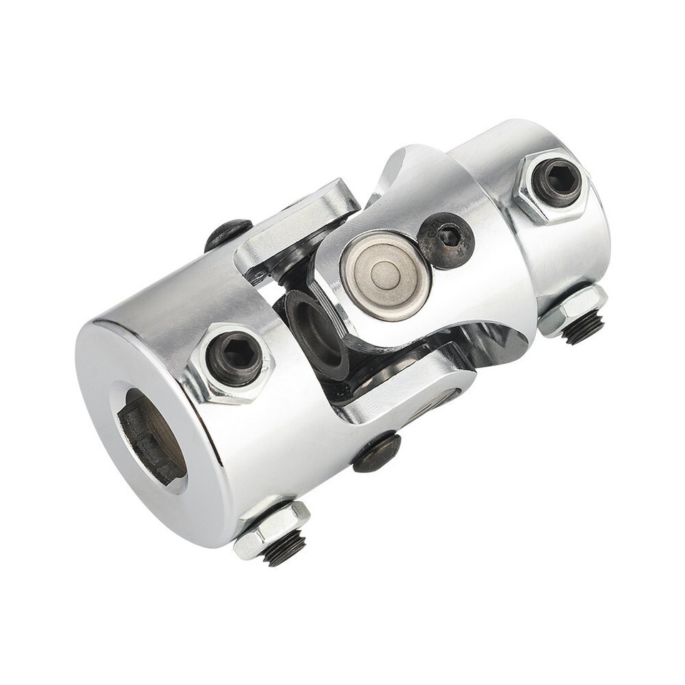 Universal Steering Chrome U-Joint Shaft - 1\" DD X 3/4\" DD Stainless Steel, Polished Finish