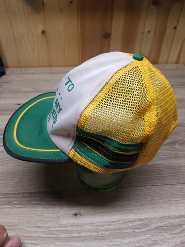 Cappello camionista vintage John Deere 3 strisce rete posteriore snapback made in USA - Foto 2 di 8