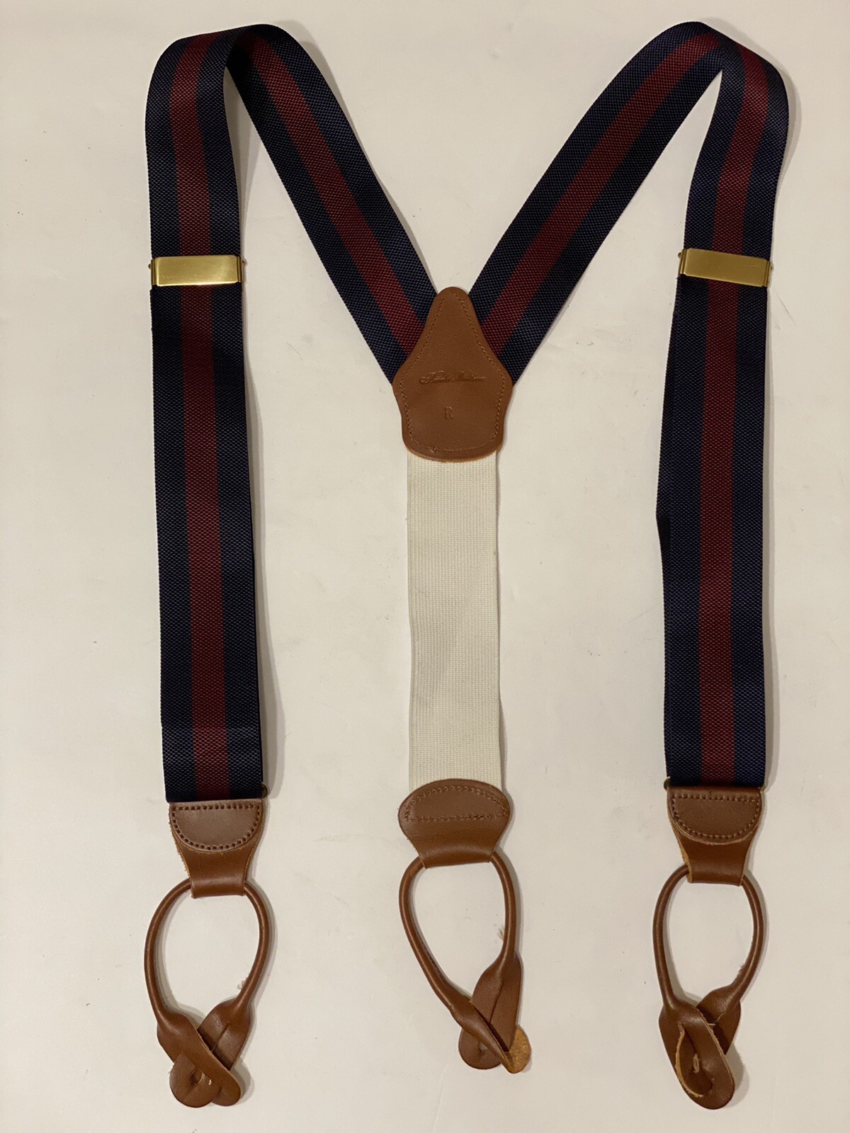 Brooks Brothers Adjustable Suspenders Braces Navy Blu… Gem