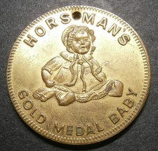 Medalet - Horsman's "Gold medal baby" / "Good luck" bright pierced brass 24.7mm