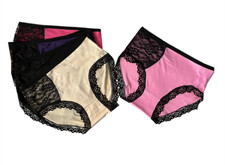 NEW 5 Women High Waist Poly Briefs Highcut Cotton Underwear Panties  6878 