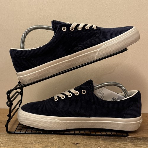 Polo Ralph Lauren Keaton da uomo in velluto a coste Plimsole Trainer UK 7,5 Navy - Foto 2 di 7