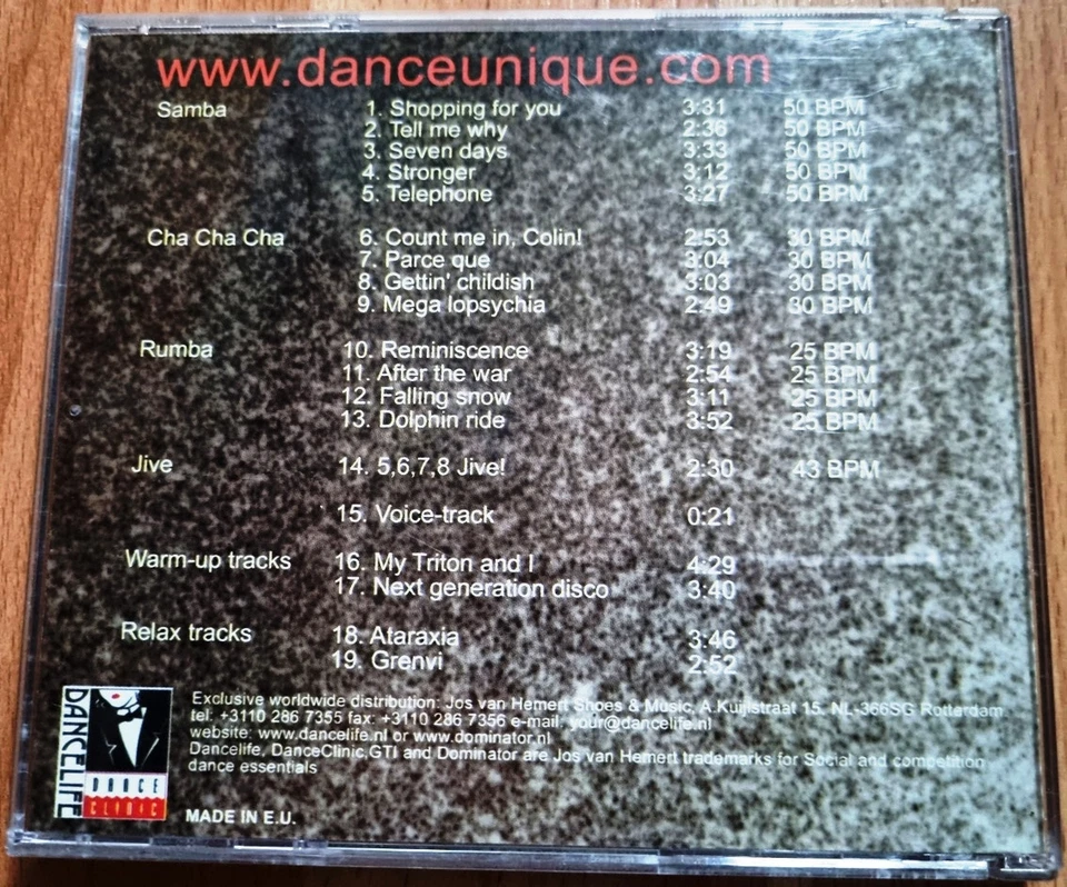 DANCE UNIQUE STRONGER Samba – Cha Cha Cha – Rumba – Jive – Warm-up tracks - Bild 2 von 4