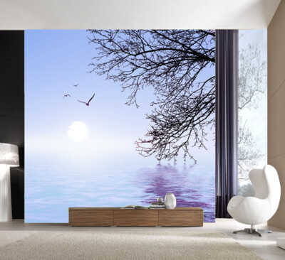 3D Lake Branches 28438NA Wallpaper Wall Murals Removable Wallpaper Fay