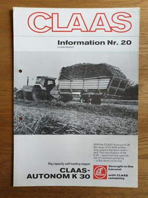 Claas - Information Nr. 20 - Verkaufsprospekt - engl. 50 - guter Zustand