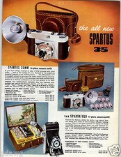 1957 PAPER AD 4 PG Spartus Camera Reflex 35MM Outfits Flash Folding COLOR
