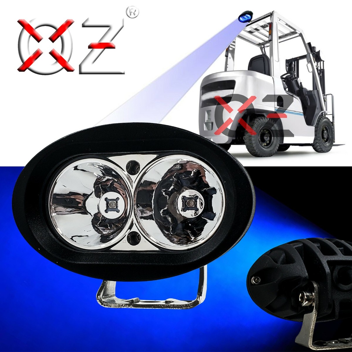 6X Blue Forklift LED Light and Warehouse Safety Laminated Vinyl