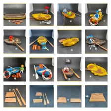 Playmobil Rowboat Fisherman Fish Motor Canoe Paddle Oar Snorkel Mask Ethnic More