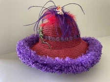 Handmaid Red Hat Society Hat with Alligator and Bird