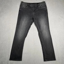 The Perfect Jean NYC Mens 38x33 Black Slim Fit Casual Preppy Denim Logo Stretch