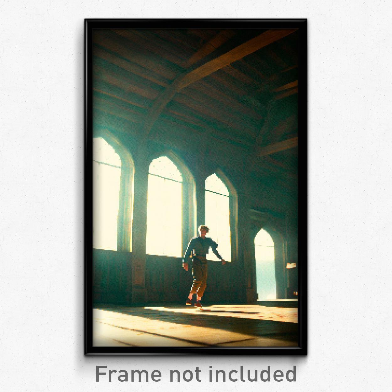 Pixel Art Poster - Adventurous Retreat (8 Bit Psychedelic Video Game Print)