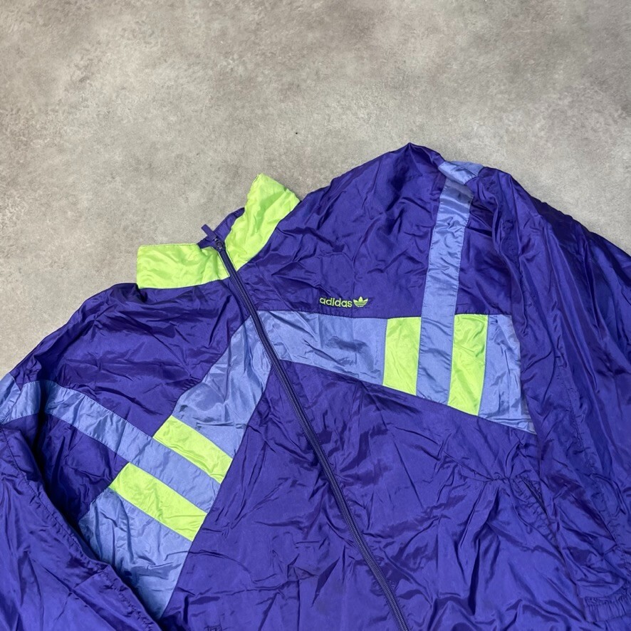 Adidas Track Jacket Womens Full-Zip 90s Training Windbreaker Purple Large image 3