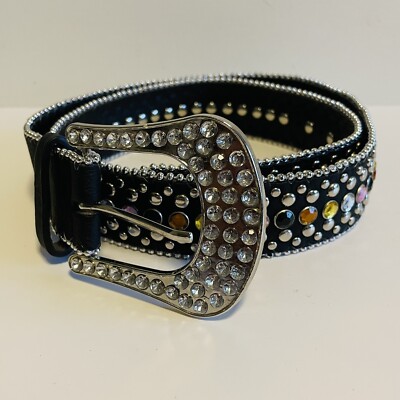 Rue 21 etc! Black Faux Leather Heavily Studded Belt  display picture 1