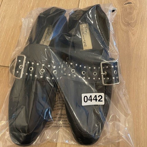 New Vintage Havana Maureen Black Leather Studded Buckle Slip On Loafers Shoes - Picture 8 of 11