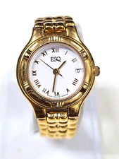 Designer ESQ 100179 Gold Tone Ladies Quartz Watch