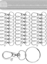 🎯🎯50-Pcs Metal Swivel Lanyard Snap Hook Lobster Claw Clasp and Keychain Rings