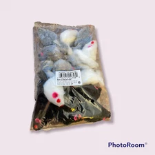 Penn Plax Play Fur Mice Cat Toys – Mixed Bag of 12 Play Mice with Rattling Sound