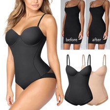 Women Firm Tummy Control Full Body Shaper Bodysuits with Built-in Bra Shapewear