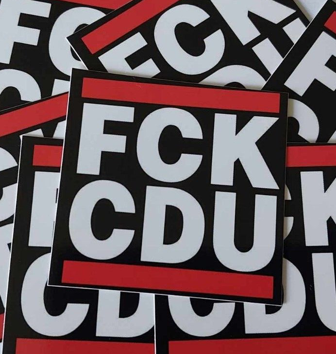 10 x FCK CDU Aufkleber 5,0 x 5,0 cm
