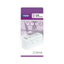 Image of USB EXTENSION LEAD CABLE FREE SOCKET SURGE PROTECTED 2 3 4 6 8 10 GANG WAY
