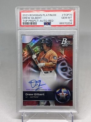 2023 Bowman Platinum Drew Gilbert Red Auto 9/10 PSA 10
