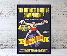 UFC 1 Fight Poster Royce Gracie Ken Shamrock Wall Art Print Decor Vintage MMA