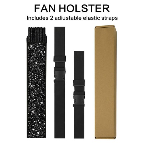 Folding Glitter Hand Fan Portable Lightweight for Parties Festivals and Events - Photo 5/44