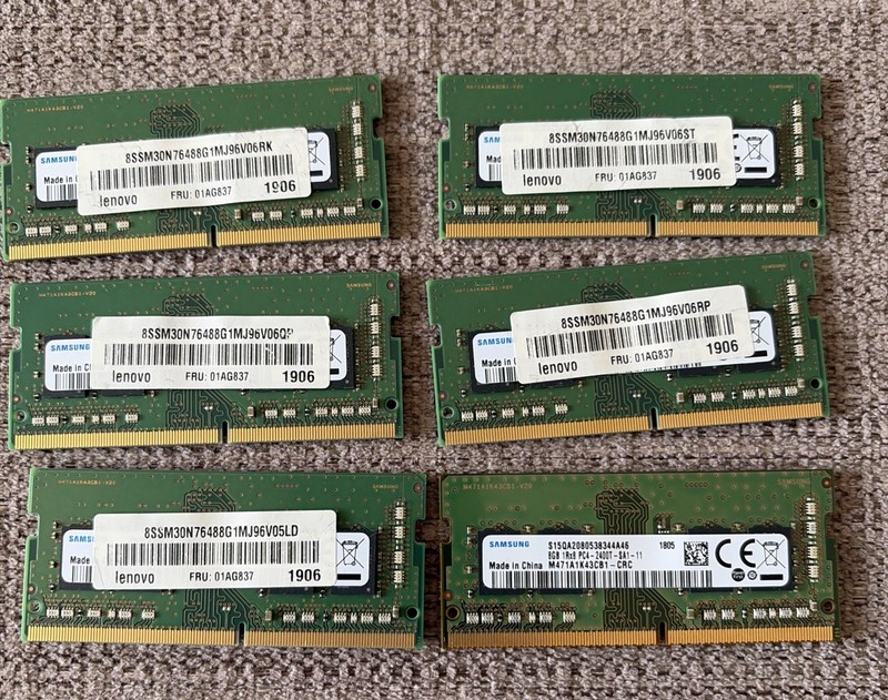 Samsung 48GB (6 X 8GB)  DDR4 2400 MHz (PC4-19200 / PC4-2400T) SODIMM Laptop RAM