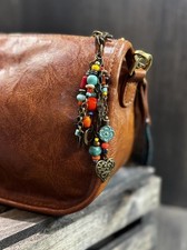 Bohemian Beaded With Charmed Accents and Chains Purse Charm/ Key Ring Accessory