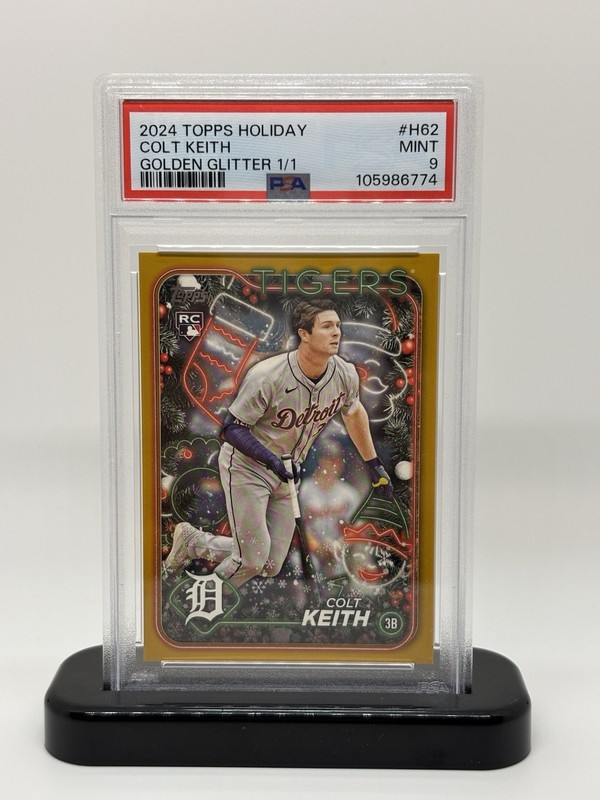 2024 Topps Holiday Colt Keith #H62 Golden Glitter 1/1 (RC) PSA 9 Detroit Tigers
