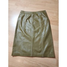 100 Genuine Leather Green Pencil Skirt Size 4 Jessica By Christopher L Vtg Y2k