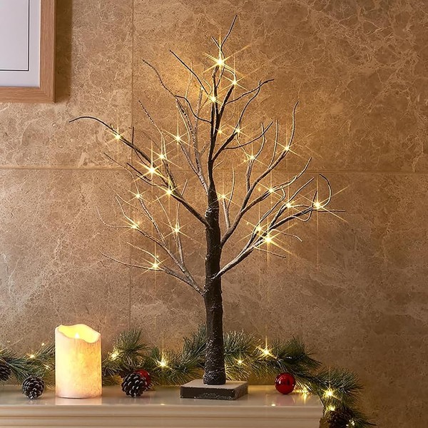 LED Lichterbaum 60Cm 24 Leds Warmweiß Batteriebetrieb Innendekoration-image