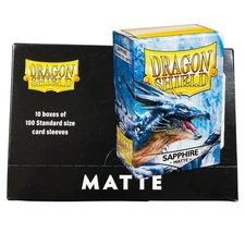 Matte Sapphire Case Display Dragon Shield Standard Size Sleeves - 10 Packs
