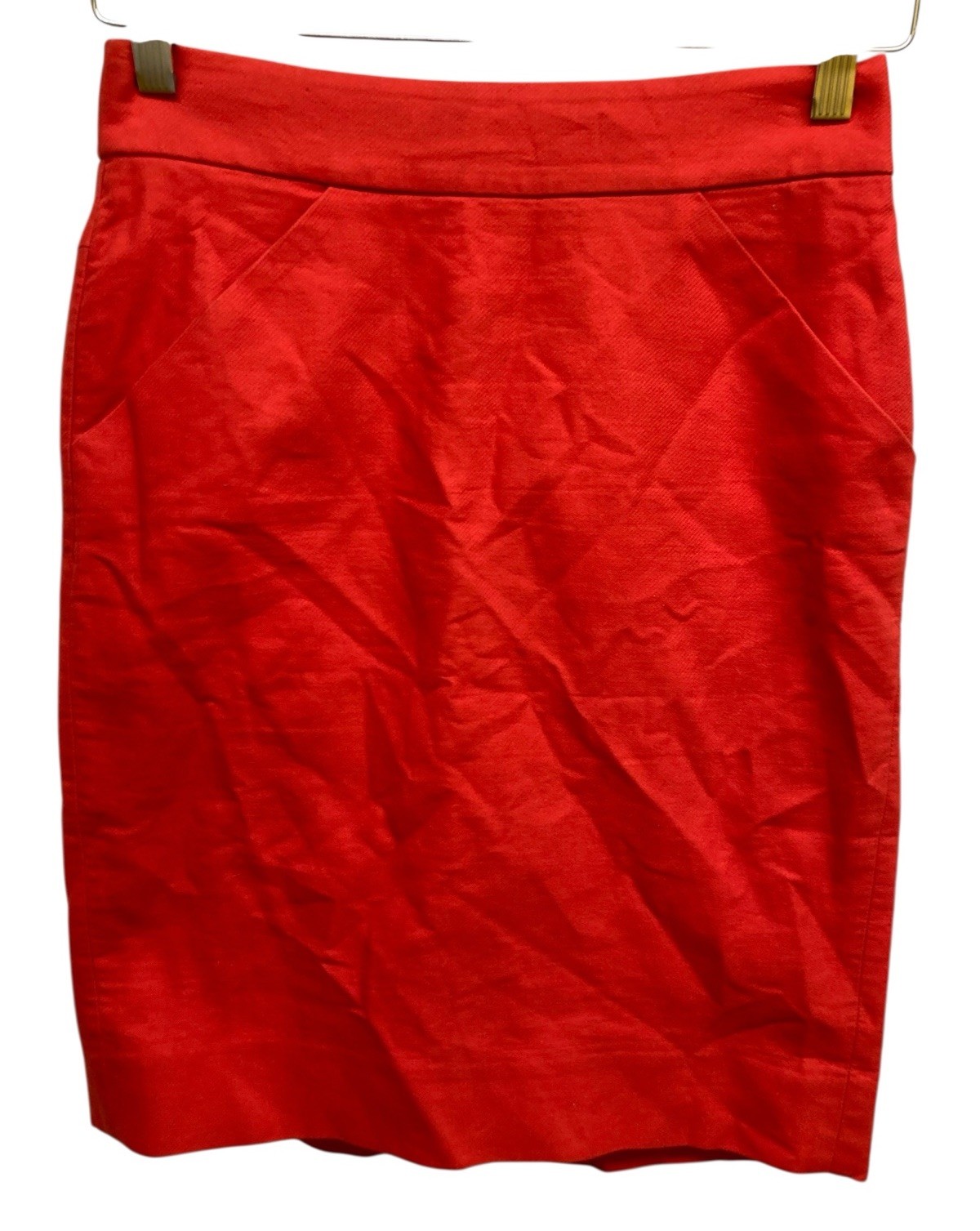 Skirt Size 00 Red Zip  Pockets Retro Mini Cotton Slit