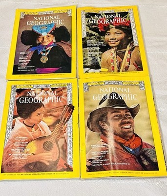 National Geographic Magazine Lot 4 Vintage 1966 1967 1976 w Canada Map 