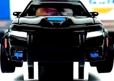 Ho Slot Cars, Black Interceptor, Chrome Light Bar. Bull Bar, Auto World / AFX.