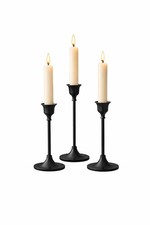 Black Metal Taper Candle Holders - Set of 3