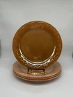 4 Vintage Fire King Peach Luster 11” Plates with Laurel Leaf by Anchor Hocking