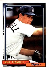 Alan Trammell 1992 Topps #120 Detroit Tigers FREE SHIPPING AutographDen