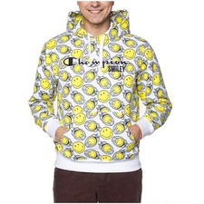 Sweats Universel hommes Champion X Smiley 218222WL001WHT Blanc-Jaune