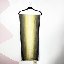 Vintage Made In Italy Green Yellow Ombre Scarf 72"
