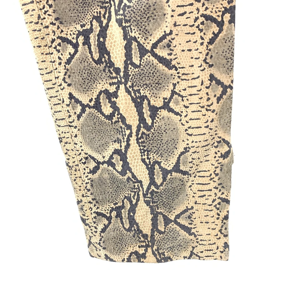 Pantalón De Colección Newport News Delgado Pierna Recta Talla 27" Cuero Negro Tostado Estampado Piel de Serpiente Foto 4 de 4