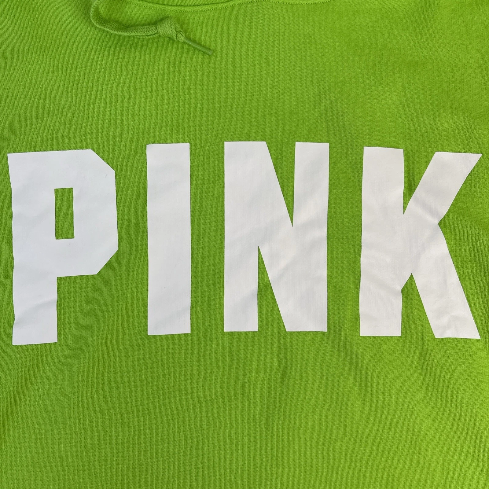 UNDERCOVER Maglione donna Victoria’s Secret rosa felpa con cappuccio verde brillante bianco logo taglia XL