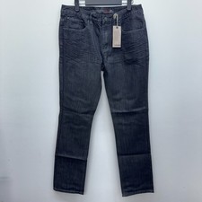 Jeans uomo Forever 21 taglia 34 x 34 slim nero denim tasche zip mosca NUOVO