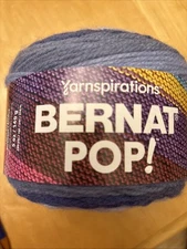 Bernat Pop acrylic self striping Yarn BLUE CHAMBRAY #84017, 5 oz.