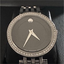 Movado Esperanza Women's Diamond Accent Stainless Steel Watch Black Dial