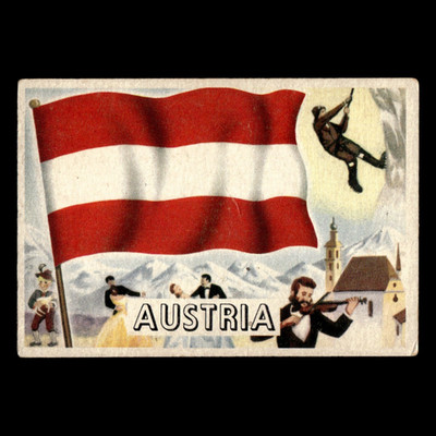 Austria #24 1956 Flags of the World Baseball Card MLB VG