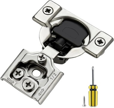 Ravinte 50 Pack 25 Pair 1/2 inch Overlay Soft Close Kitchen Cabinet Hinges Stain
